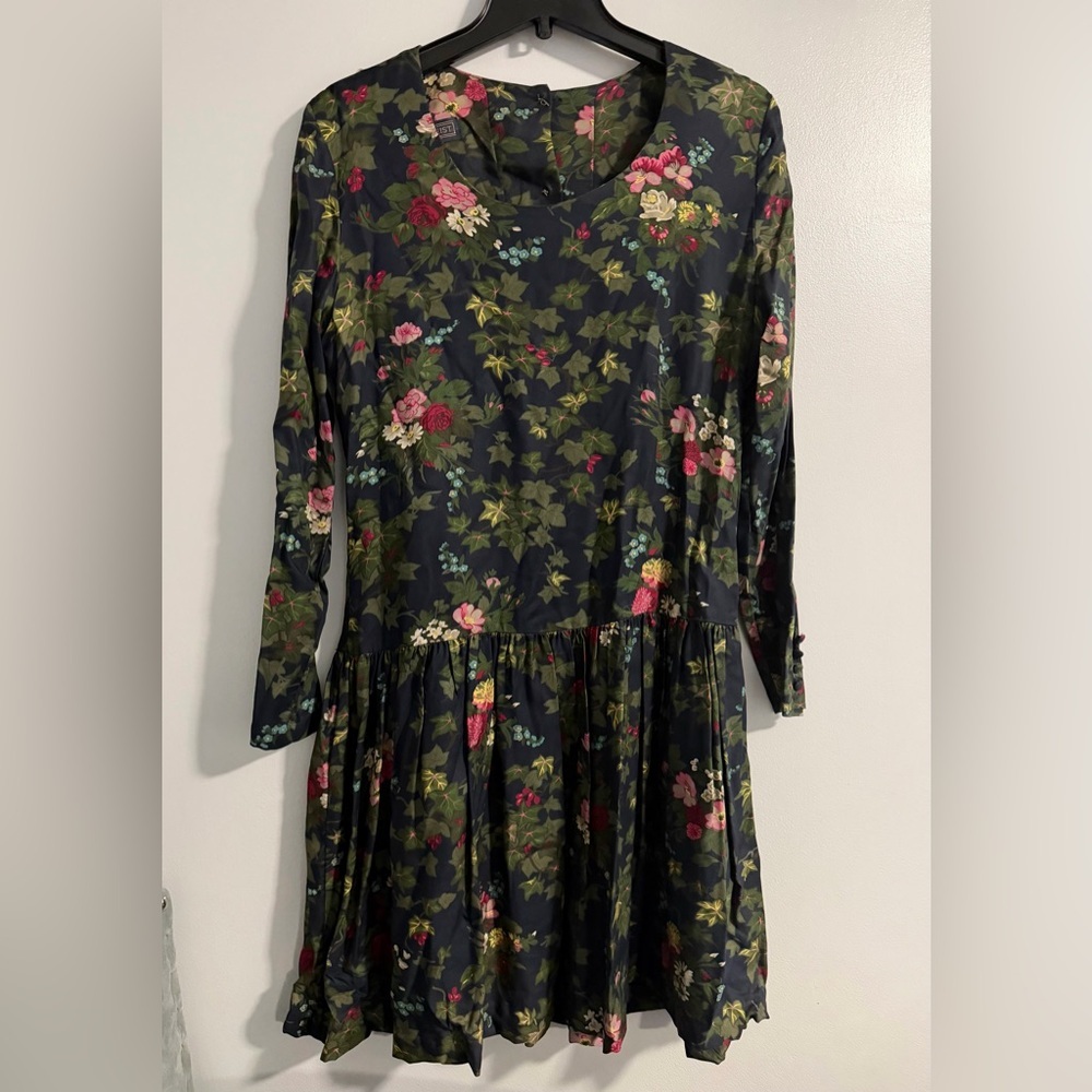 Vintage Chic Long Sleeve Floral Dress